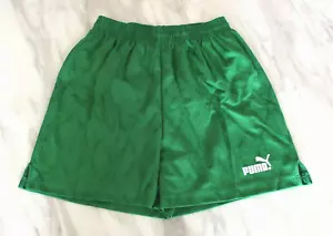 Puma Men's Green Football Running Retro Sport Nylon 90s Short Athletic Vintage M - Picture 1 of 8
