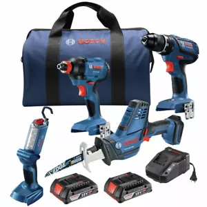 Bosch GXL18V-496B22-RT 18V 4-Tool Combo Kit (2 Ah) Certified Refurbished - Picture 1 of 8