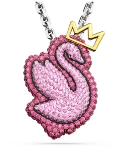 Swarovski 5649195 Pendente Pop Swan Cigno Lungo Rosa Placcato Rodio - Foto 1 di 2