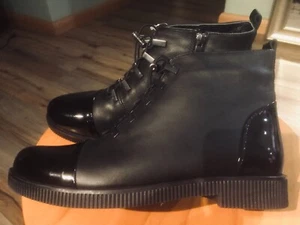 Spring Step Women's Julien Black Leather Bootie Zip Closure Size: 42EU/ 11US - Picture 1 of 10