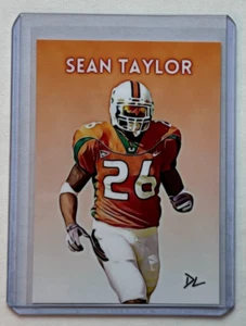 Sean Taylor Limited Edition Artist Signed "Miami Hurricanes" Trading Card 1/10 - Picture 1 of 2