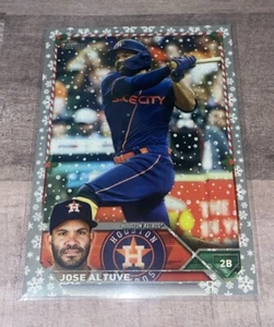 2023 Topps Holiday Baseball Jose Altuve SP Metallic Snowflake Houston Astros - Picture 1 of 10