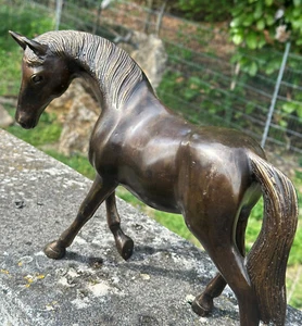 Bronzefigur großes Pferd stehend 23x30cm Bronze Skulptur Tier Figur Pony Hengst - Bild 1 von 6