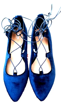 Cosplay Halloween Mossimo Flats Veludo Azul Nalia 6.5 Novo na Caixa Últimos! - Imagem 1 de 4