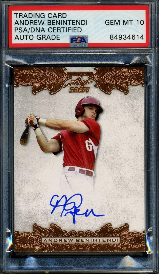 Andrew Benintendi Gem Mint 10 PSA DNA Signed 2015 Leaf Ultimate Draft Rookie - Image 1 of 1
