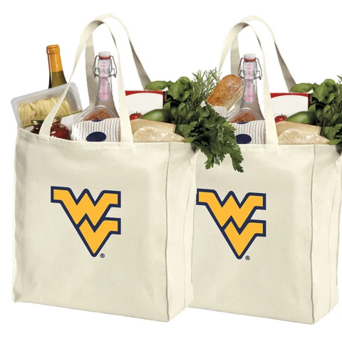 WVU Reusable Shopping Tote 2pc Set West VirginiaMOTHER'S DAY GIFT Cover