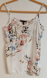 White House Black Market Women's Floral Print V-Neck Chiffon Sleeveless Top 10 - Picture 1 of 7