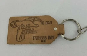 Vintage Wild Turkey Bourbon Whiskey Leather Father's Day Keychain 1978  - Picture 1 of 3