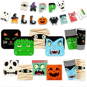 Halloween Party Supplies Kit for 24 Guests - Halloween Design with Disposable... - Picture 1 of 6