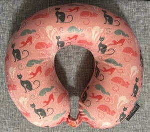 Kathy Ireland Memory Foam U Shape Travel Neck Pillow Airplane Cushion Cats - Picture 1 of 12