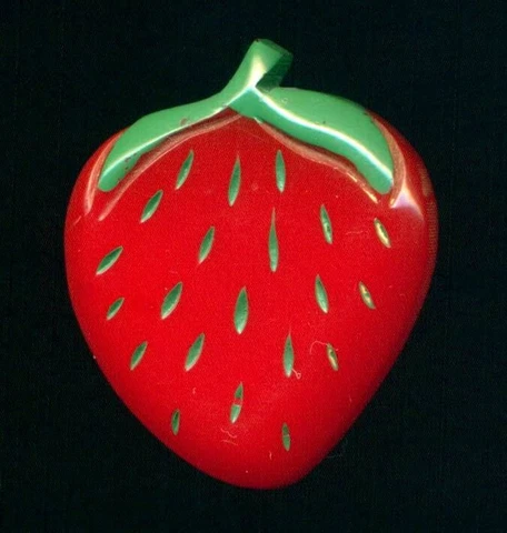 Vintage Button...BIG Red Bakelite Strawberry….1&7/16" Cover