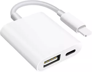 For Apple USB Camera Adapter Transfer Photos Videos with charging for iPhone - Picture 1 of 8