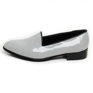 Men's synthetic leather glossy gray unique minimal low heels loafers US6-US10.5 - Picture 1 of 1