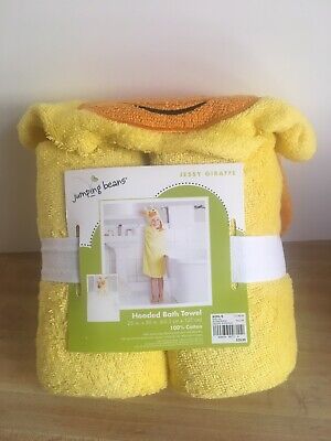 Jumping Beans Yellow “Jessy Giraffe” Hooded Bath/Beach Towel Wrap 25” X 50” NEW • 23.38$