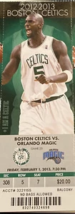 Boleto Magic @ Boston Celtics 2013 NBA Paul Pierce y Kevin Garnett Dbl Dbls - Imagen 1 de 1