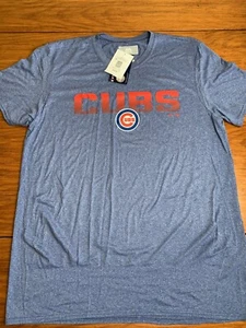 NWT Majestic MLB Chicago Cubs T Shirt Mens Size XL Blue Red Logo $25 - Picture 1 of 4