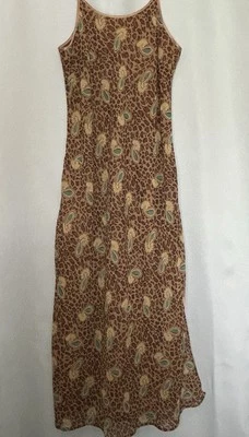 Cabernet Sleepwear Women's Size Small Leopard Paisley Maxi Nightgown VTG - Image 1 of 4