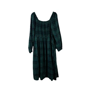 NUEVO CON ETIQUETAS LANE BRYANT Mujer Talla Grande 18/20 Verde Cuadros Vestido Tartán Calado - Imagen 1 de 4