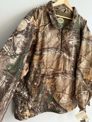 NEW Cabela’s Pullover Dry Plus Camo Jacket In Real Tree Xtra Men 3XL Custom Logo - Image 1 of 4