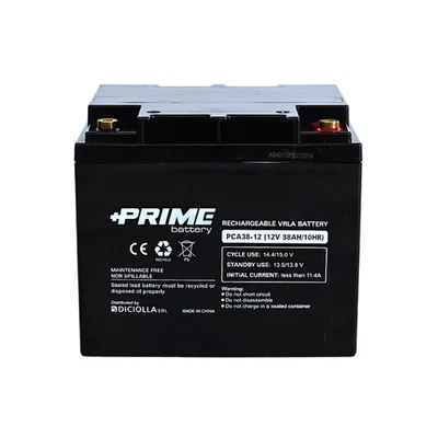 Batteria Solare Ermetica AGM Prime da 12V 38Ah Camper Nautica Impianti Solari