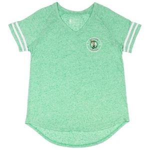 NBA Boston Celtics Women's Short Sleeve V-Neck T-Shirt in Light Green, Large - Picture 1 of 3