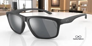 Armani Exchange AX4122S 80786G Mt Black Lt Grey Mir Black 59 mm Herren Sonnenbrille - Bild 1 von 6