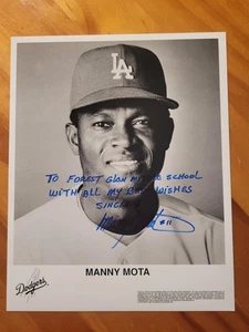 Manny Mota AUTO ~ 8x10 signiertes Foto ~ personalisiert ~ Los Angeles Dodgers - Bild 1 von 1