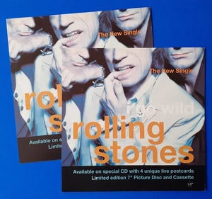 ROLLING STONES I Go Wild UK 1995 set of 2 180mm x 180mm promo display flats - Picture 1 of 1
