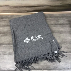 Williams Sonoma europäische solide Kaschmir Decke grau 51”x 65” monogrammiert - Bild 1 von 6