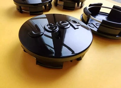 Jeep Set of 4 Black 63 mm Wheel Center Caps Grand Cherokee Wrangler Compass 2.48 - Image 1 of 4