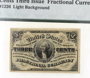 3 Cents Third Issue Fractional Currency Note PMG 40 Extremely Fine - Picture 1 of 4