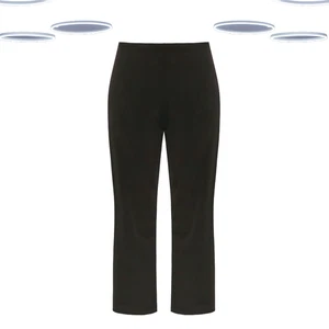 Ex Women's Plus Size Pull On Wide Leg Stretch Trousers in Black (Defect) - Picture 1 of 5