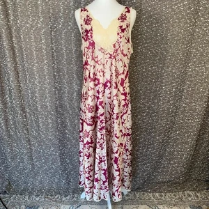 Maxi Vestido Floral Sin Mangas Vintage Vanity Fair Elegante Borde de Encaje Para Mujer L - Imagen 1 de 11