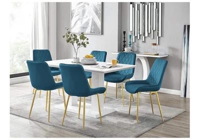 Stylish Dining Table with 6 Chairs Modern Design - Image 1 of 4