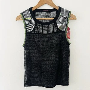 Camiseta sin mangas Custo Barcelona malla negra talla M nueva con etiquetas - Imagen 1 de 6