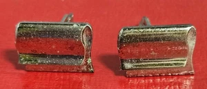 Encantador par de gemelos lisos plateados - Imagen 1 de 4