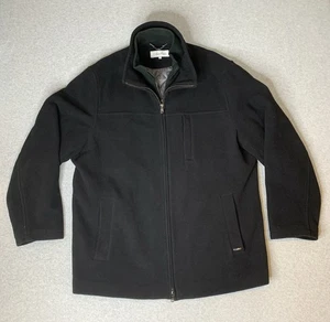 Calvin Klein Coat Jacket Men’s XL Wool Blend BLACK Quilted Lining Warm Heavy - Picture 1 of 17