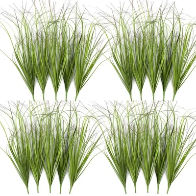 FeiLix 20PCS Artificial Plants Outdoor,Artificial Shrubs Fake Tall Grass,Arti... - Image 1 of 4