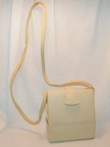 Vintage Andé Umhängetasche/lange 19,5" Drop Strap Handtasche/Handtasche. Beige & Goldfarben - Bild 1 von 12