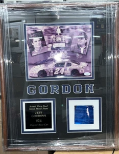 JEFF GORDON Signed Photo NASCAR Race USED Metal PANEL DUPONT JSA - Picture 1 of 8
