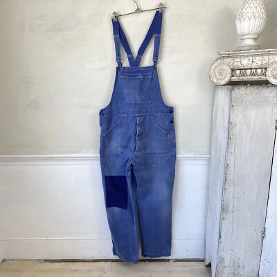 38 Cintura TIMEWORN MOLESKIN Mono Vintage Pantalones Pantalones Azul Francés Denim 19 Foto 1 de 4