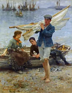 Return from Fishing Painting by Henry Scott Tuke Art Reproduction - Picture 1 of 3