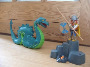 Playmobil 100% Komplett Set 3155 Seeungeheuer Schlange Nessie mit Wikinger - Bild 1 von 2