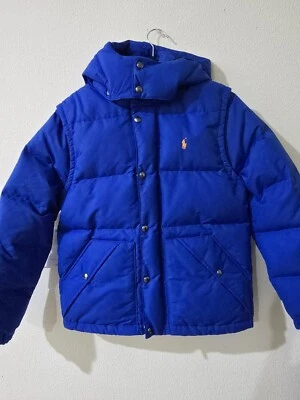 Polo Ralph Lauren Puffer Down Jacket Hooded Removable Sleeve Kids Large (14-16) - Image 1 of 4