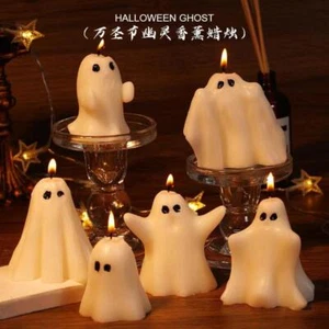 Vela Halloween Cera Blanca Pequeña Moderna Sólida Suave Soporte Libre Decoración del Hogar - Imagen 1 de 30