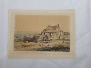 "Kemp-stairs near Kingsgate" Hand Colored Etching Print by E.W. Cooke 1829 - Picture 1 of 5