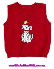 Crazy 8 NWT Red ALL DRESSED UP DALMATIAN PUPPY DOG FIREFIGHTER SWEATER VEST 3-6