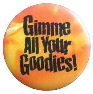 Pin de botón Hallmark Halloween Vintage GIMA TUS GOLOSINAS Holiday Pinback - Imagen 1 de 2
