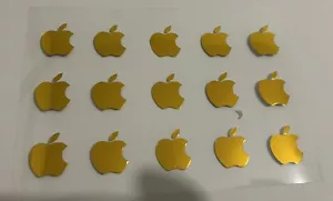 15 Pieces Apple Logo Decals Vinyl Stickers Gold For iPhone Pro Size 1.61cmx1.9cm - Picture 1 of 3