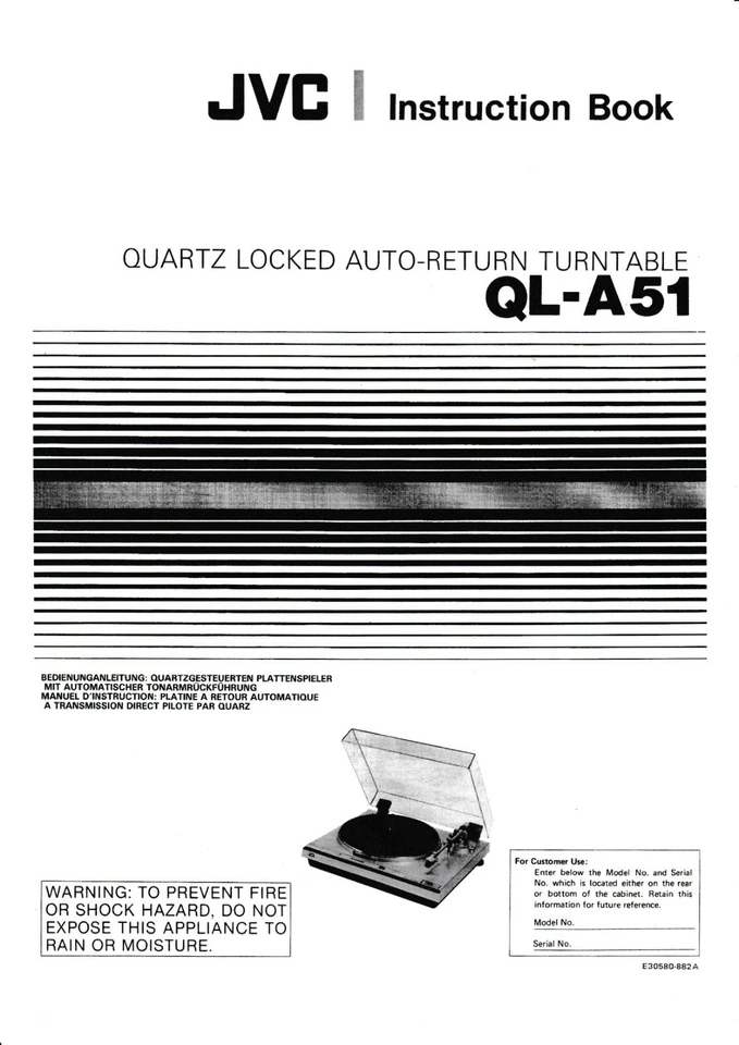 Manuale Di Istruzioni Per JVC QL-A51 - Immagine 1 di 1